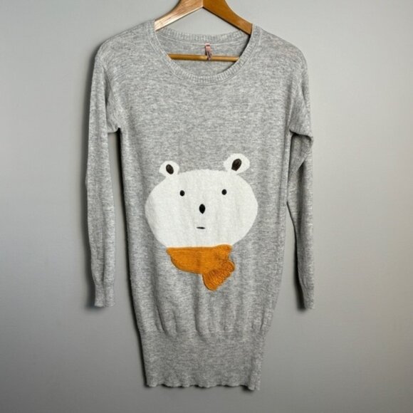 Sweewe Paris Women's Lightweight Angora Blend Sweater Dress Small Polar Bear - Picture 1 of 9
